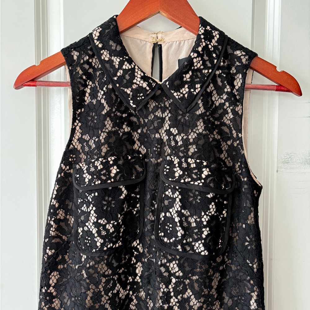 J Crew Black Lace Knee Length Dress Size 2